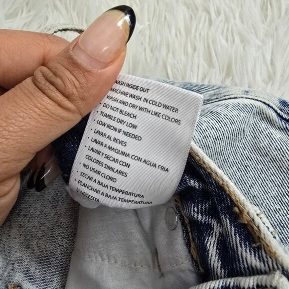 Kancan High Rise Straight Light Wash Distressed Jeans KC8667L Size 5/26 - Picture 9 of 13